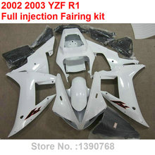 Новый комплект обтекателей для мотоцикла Yamaha литые под давлением YZF R1 02 03 белый черный пластиковый комплект обтекателей YZFR1 2002 2003 BC34 2024 - купить недорого