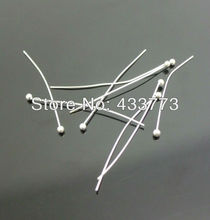 Free Shipping 500PCS Wholesale 24MM Design DIY Jewelry 925 Sterling Silver Bead Head Pins Making Silver Jewelry Needles Beads 2024 - buy cheap