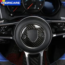Car Styling Carbon Fiber Steering Wheel Panel Decoration Sticker Trim For Porsche Macan 2014-18 Interior Modified Accessories 2024 - buy cheap