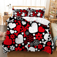 Fanaijia 3D Sugar Skull Bedding Set queen size love Skull Duvet Cover Set with Pillowcase Bed Set Home Textile 2024 - buy cheap