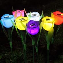 New Outdoor Lighting Lawn Lamps Solar Energy 2/3 AA 1.5V Battery 600mA Tulip Flower LED Bulbs Garden Yard Lamp 2024 - buy cheap