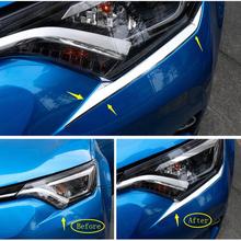Lapetus Chrome Front Headlight Head Lights Lamps Eyelid Cover Trim 2 Pcs For Toyota RAV4 Rav 4 2016 2017 2018 Auto Accessories 2024 - buy cheap