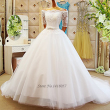 Vestido Branco Ball Gown Wedding Dresses off Shoulder Lace Bride Dress Plus Size Wedding Gowns Vestido de Noiva Casamento 2016 2024 - buy cheap
