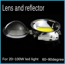 60-80Degree Led Lens 44mm Convex Optical Glass+50mmBase Plus Reflector Collimator Set for High power 30W-100W led lens reflector 2024 - buy cheap