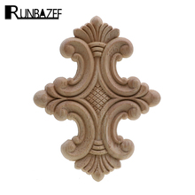 RUNBAZEF Natural Floral Wood Carved Decal European Style Woodcarving Furniture Carved Applique Home Decoration Accessories 2024 - buy cheap