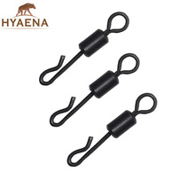 Hyaena 20Pcs/Lot Matte Black Rolling Quick Change Swivels Long Body Q-Shaped Snap Connector For Carp Fishing Hook Lure Swivels 2024 - buy cheap