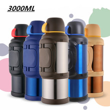 3000ML,3L Stainless Steel insulated Thermos Travel Coffee Mug Thermo cup Thermal vacuum water Kettle Large My Bottle Thermal cup 2024 - buy cheap