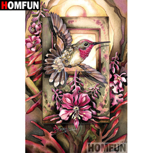 HOMFUN Full Square/Round Drill 5D DIY Diamond Painting "Bird flower" Embroidery Cross Stitch 5D Home Decor Gift A08833 2024 - buy cheap