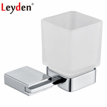 Leyden Toothbrush Holder Chrome Stainless Steel Wall Mounted Single Tooth Cup Holder With Glass Cup Bathroom Accessories 2024 - buy cheap