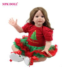 Npkdoll boneca reborn, boneca realista para meninas e recém-nascidos, pequeno ajudante vermelho, presente de natal para meninas 2024 - compre barato