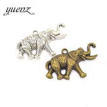 Yuanda pingente metálico elefante grande, 2 peças para colar de jóias artesanais 62*38mm d918 2024 - compre barato