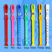 6 buracos soprano flauta com vara de limpeza instrumento musical para crianças iniciantes plásticos instrumento gravador 7 cores flautas 2024 - compre barato