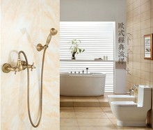 new arrival Vintage Antique Brass Design Bathroom Shower Faucet Set / Wall Mounted Luxury Bronze Shower Dual Handle shower set 2024 - buy cheap