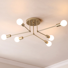 Lustre de teto moderno com cúpula de várias hastes, lâmpada e27 de ferro forjado, decoração de casa, bar, iluminação, suporte de luminária 2024 - compre barato