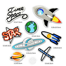 8pcs/lot Time Space Rocket Earth Mars Badges DIY Embroidery Patch Applique Clothes Ironing Clothing Sewing Supplies Decorative 2024 - buy cheap