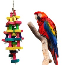 Игрушечные строительные блоки в виде попугаев, деревянная лестница, ара, радуга, кусающая веревка, искусственная подвижная игрушка для мелких, средних и больших попугаев 2024 - купить недорого