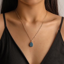 Birthstone Natural Water Drop Pendant Necklace Druzy Quartz Gem Stone Crystal Diy Charm Necklace For Women Fashion Jewelry 2024 - buy cheap