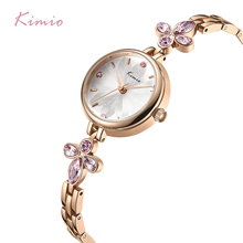 KIMIO Brand Women Crystal Flower Bracelet Watches Luxury Ladies Magnolia Small Dial Dress Watches Female Wedding Clock reloj muj 2024 - buy cheap