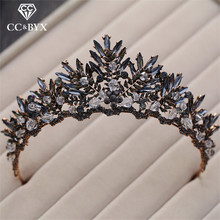 CC engagement jewelry tiaras and crowns hairbands baroque style wedding hair accessories for bride black cubic zircon gift XY301 2024 - buy cheap