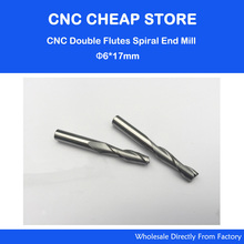 Endmill 2 TWO Flute Spiral CNC Router Bits 6*17mm 2024 - buy cheap
