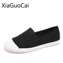 White and Black Women Canvas Shoes Spring and Summer Female Flats Student Single Shallow Fashion Casual Shoes 2024 - buy cheap