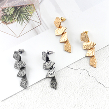 Pendientes de costura geométrica Irregular, joyería de moda con personalidad de oro gris, amuleto femenino, regalos ins 2024 - compra barato