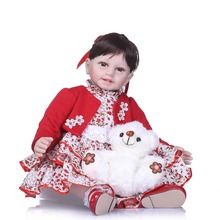 Con muñeca de felpa 3/4 muñeca de silicona con vestido de princesa de moda muñecas lol Boneca BeBe Reborn muñeca bebé juguete vivo para niños 2024 - compra barato