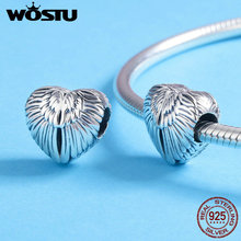 Pingente asas de anjo wostu prata 925, conta para pulseiras e colares originais para mulheres fic780 2024 - compre barato