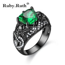 Skull  Black Style Retro Rings For Women Purple Crystal CZ Wedding Love Heart party trendy love gift Ring Jewelry 2024 - buy cheap