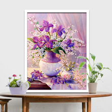 Zozack Elegant Purple Lily Flowers DMC Cross Stitch cotton DIY Needlework precision printing Counted Needlework Embroidery Kits 2024 - buy cheap