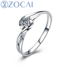 Zocai-anel de noivado, bracelete de diamante certificado h/si, 18k de ouro branco q00069a, corte redondo, verdadeiro, 0.08 ct 2024 - compre barato