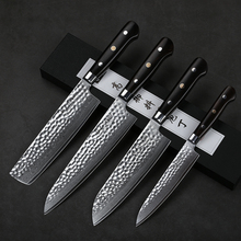 TURWHO 4Pcs Kitchen Knives Sets 67layer Damascus Japanese Knives High Quality NaKiri Chef Santoku Utility Knife Ebony Handle 2024 - buy cheap