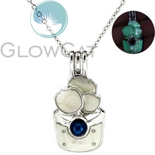 Green Luminous Plant Potted Beads Pearl Cage Locket Pendant Perfume Diffuser Glow in Dark Necklace KK1021 2024 - buy cheap