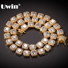 UWIN Square Cubic Zirconia Tennis Chains Top Quality Hiphop Necklace Luxury Full Iced Out CZ Jewelry For Men Women Drop Shipping 2024 - buy cheap