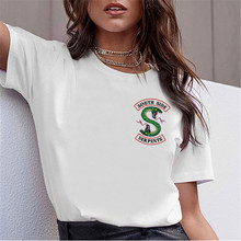Showtly SOUTH SIDE SERPENTS Letter Print Female oversized Women T-shirt  Korean Fashion Clothing Streetwear Vogue T-shirts 2024 - buy cheap