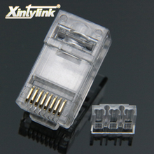 Xintylink-conector rj45, cat6, 8p8c, barra de carga, suporte de cabo ethernet, rj 45, gato, 6 terminais, utp, rede modular, jack, 50 peças 2024 - compre barato