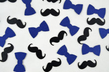 glitter Mustache and Bow Tie 1st birthday Little Man Baby Shower  Confettis Table Scatter decorations cards 2024 - buy cheap
