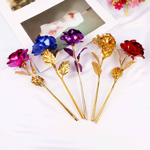5 Colors 24K Foil Plated Rose Gold Rose Lover's Rose Artificial Wedding Decoration Flower Valentine's Day Gift 2024 - buy cheap