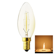 C35 40 Вт E14 винтажная лампа Эдисона Свеча светильник антикварная люстра лампа накаливания прозрачная стеклянная Подвесная лампа 220В 2024 - купить недорого