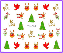 1X  Nail Sticker Cute Xmas Santa Clause Water Transfers Stickers Nail Decals Stickers Water Decal Opp Sleeve Packing YU597-602 2024 - buy cheap