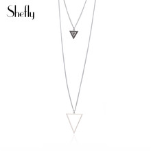 Collar con colgantes geométricos de triángulo étnico para mujer, joyería multicapa de color, regalos, Kolye 2024 - compra barato