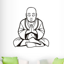 ZOOYOO Buddha Wall Decal Praying Meditation Wall Sticker Home Decor Removable Living Room Bedroom Decoration Decals 2024 - buy cheap