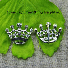 (L0465) free shipping wholesale 20pcs/lot, rhinestone buckle,crown shape,silver plating or light rose gold plating 2024 - buy cheap
