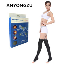 ANYONGZU 420D Night Thin Calf Breathable Open-toed Sleeping Stocking Medical Professional Compression Shaping Knee-high Stocking 2024 - buy cheap