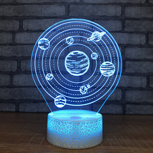 Lámpara Led 3d planetaria de siete colores, interfaz Usb, luz nocturna cósmica, brillo de Navidad al por mayor, regalo para la habitación del bebé 2024 - compra barato
