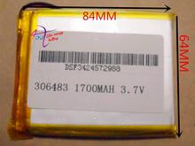 La mejor batería de tamaño de marca 306483 3,7 V 1700mah, batería de polímero de litio con placa de protección para MP4 PSP GPS Digital, producto gratis S 2024 - compra barato