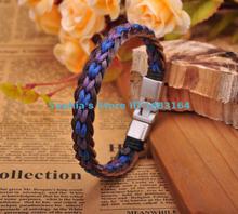 Lovely  Brown&Dark Blue Leather Hemp Friendship Cuff Bracelet Bangle Wristband Mens Womens 2024 - buy cheap