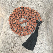 Bodhi-collar de cuentas de oración estilo bohemio, joyería de Yoga hecha a mano con borla, Rudraksha y Lava Rock, 108 cuentas, collar de Mala anudado a mano 2024 - compra barato