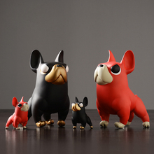 Creative french bulldog black/red Lovely animal dog Figurines & Miniatures arts and crafts ornaments home decoration accessor 2024 - buy cheap