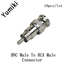 10pcs/lot BNC male to RCA male connector Adapter BNC-RCA Male to Male plug for CCTV 2024 - buy cheap